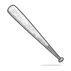 baseball bat vector engraving style hand drawn black and white