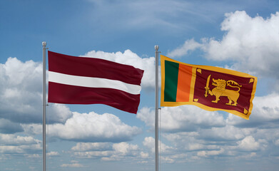 Sri Lanka and Latvia flags, country relationship concept
