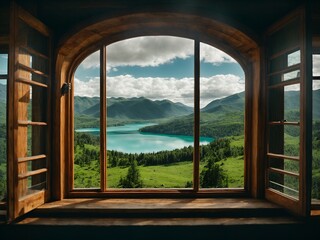 A window overlooking on nature