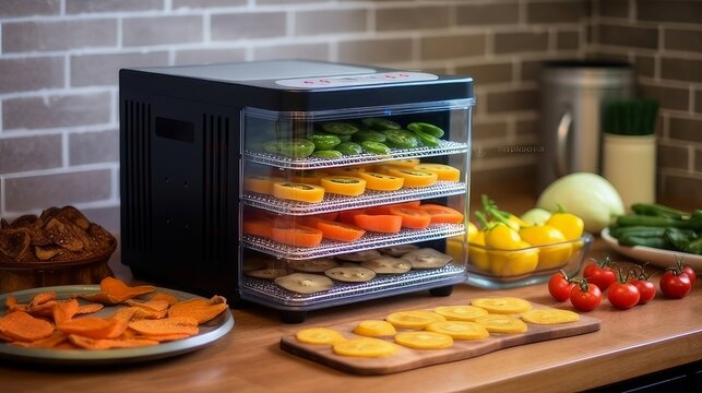 Innovative food dehydrator with digital controls. AI generated