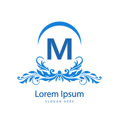 letter calligraphic Minimal monogram emblem style vector logo