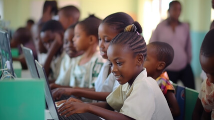African kids learning computer science