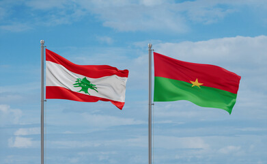 Burkina Faso and Lebanon flags, country relationship concept