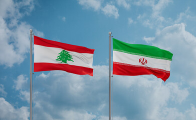 Iran and Lebanon flags, country relationship concept - 668200600