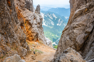 Prisojnik or Prisank Window. The larges rock window in Alps, Triglav National Park, Julian Alps, Slovenia