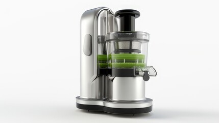 Slim cold press juicer with quiet operation. Ai generated