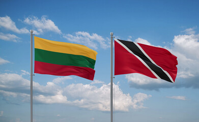 Trinidad and Tobago and Lithuania flags, country relationship concept