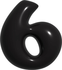 Numbers 0-9 3D black