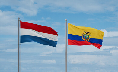 Ecuador and Luxembourg flags, country relationship concept