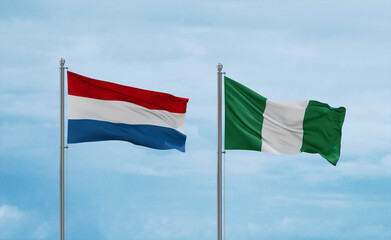 Nigeria national flags, country relationship concept