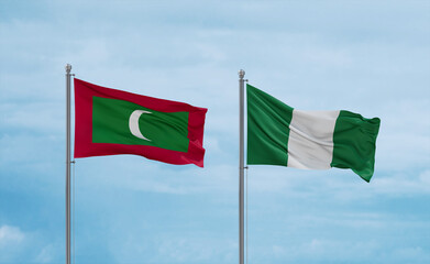 Nigeria national flags, country relationship concept