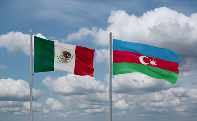 Azerbaijan and Mexico flags, country relationship concept