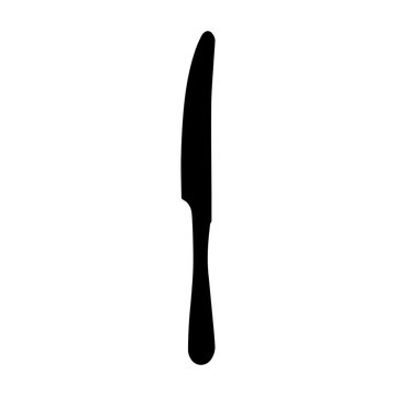 knife for steak - black silhouette, vector illustrator.