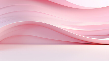 Wave background pink wall and a white floor, For art texture, presentation design or web design and web background. Generative AI.