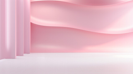Abstract pink wall background. A pink wall and a white floor, For art texture, presentation design or web design and web background. Generative AI.