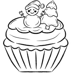 The illustrated cupcake has black stripes.It's for decorating worksheets, billboards, restaurants.And social media ads.