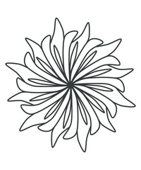 Simple doodle line inspired by snowflake and flower with black color that can be use for social media, wallpaper, e.t.c.	