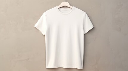 White T-shirt on a solid color background. Mock up. Blank for creating promotional products with prints and logo