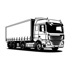 truck logo , container illustrator logo, truck illustration vector isolated.