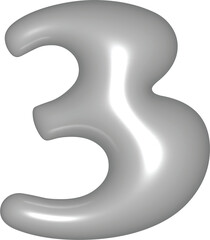 Numbers 0-9 3D White