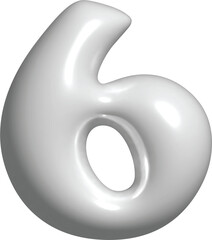 Numbers 0-9 3D White