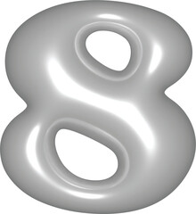 Numbers 0-9 3D White