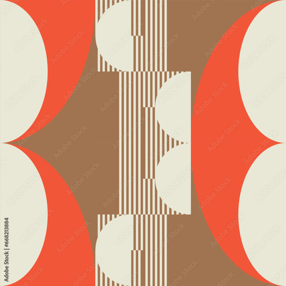 Aufkleber modern vector abstract geometric background with circles, rectangles, squares and stripes in retro b
