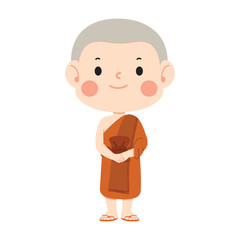 Man buddhist monk cartoon characters