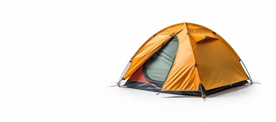 Papier Peint photo Lavable Camping camping tent on white background Generative AI