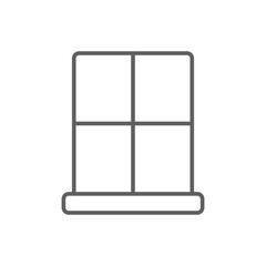 Window icon. Simple outline style. Window frame, square, construction, room, house, home interior concept. Thin line symbol. Vector illustration isolated. Editable stroke.