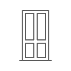 Window icon. Simple outline style. Window frame, square, construction, room, house, home interior concept. Thin line symbol. Vector illustration isolated. Editable stroke.