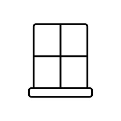 Window icon. Simple outline style. Window frame, square, construction, room, house, home interior concept. Thin line symbol. Vector illustration isolated.