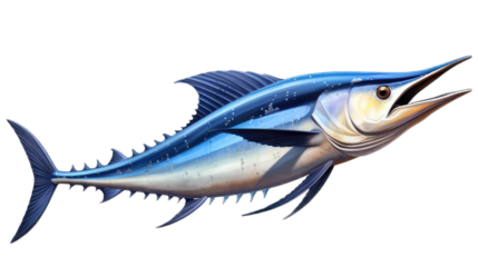 blue  marlin isolated on a transparent background.