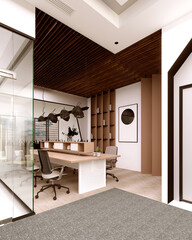 modern office interior, 3d rendering