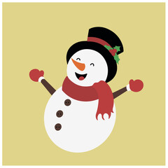 Happy cute snowman snow man Xmas Christmas sinterklaas illustration
