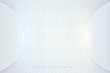 abstract background of hexagon pattern with modern orange blue glowing realistic circle shapes