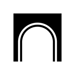 Black Arch Shaped Letter N Icon