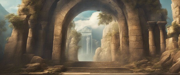 ancient portal ruins wallpaper 