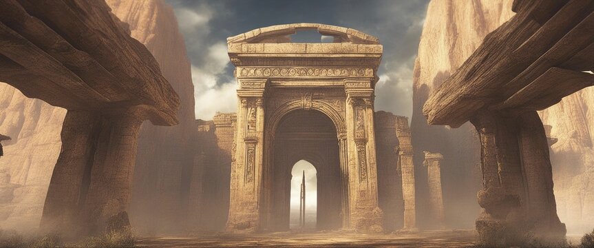 ancient portal ruins wallpaper 