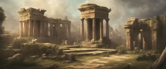 Foto op Canvas ancient ruins wallpaper © Crimz0n
