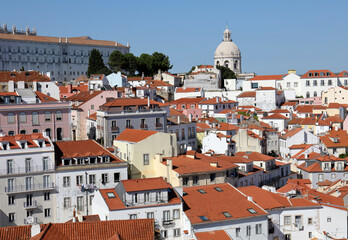Obraz premium View of the historic part of the city of Lisbon.