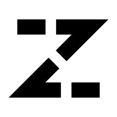 Obraz premium Black Dotted Line Shaped Letter Z Icon