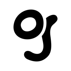 Black Letter G Icon with Soft Round Lines