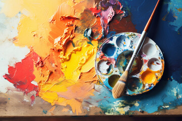 Artist's palette, close-up. Background image.