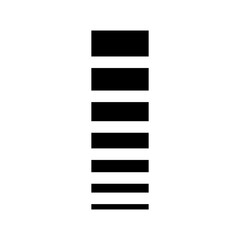 Black Letter I Icon with Horizontal Stripes