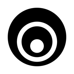 Black Letter O Icon with Nested Circles