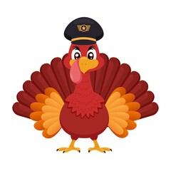 Thanksgiving turkey pilot vector illustration graphic icon