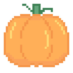 Fototapeta premium Pumpkin cartoon pixel