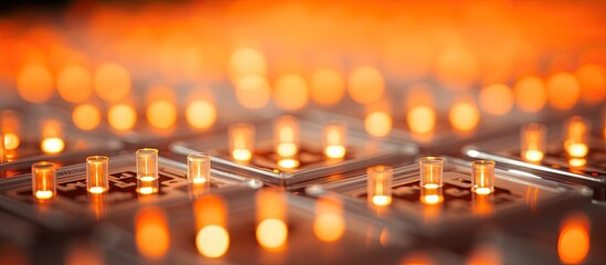 Center of LED diode panel highlighted with orange tone