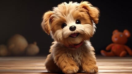 A cute cuddly dog wishing me luck beautiful image Ai generated art